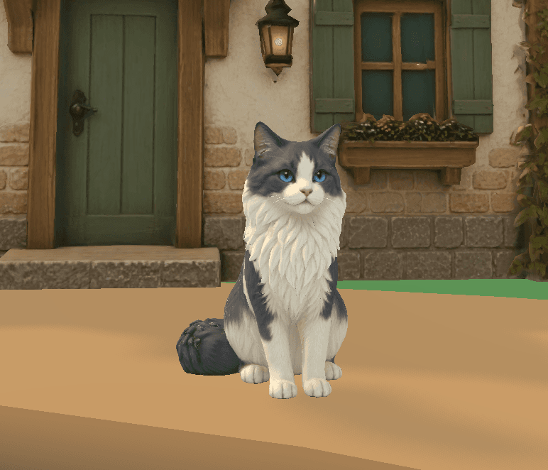 3D-ontwerp van de kat uit de openwereldgame